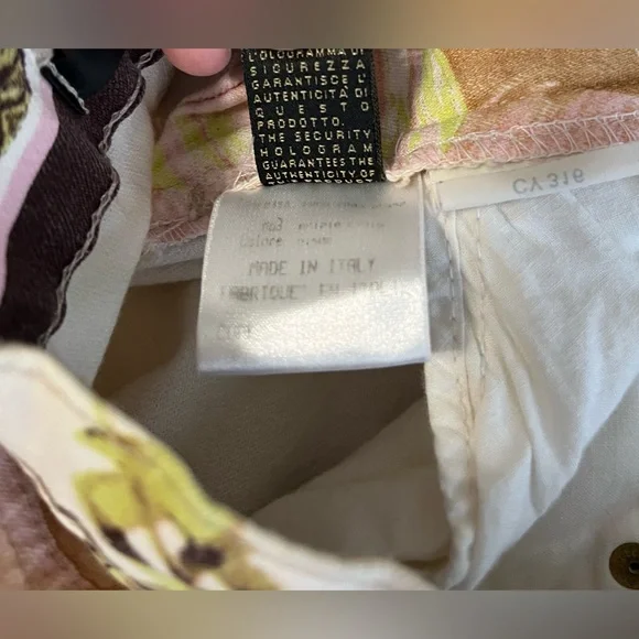 Vintage Robert Cavalli Pants Tropical Palm Leaf Print Sz Medium Italy - Picture 10 of 12